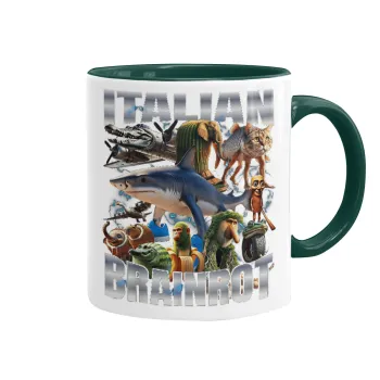 Italian Brainrot, Κούπα χρωματιστή πράσινη, κεραμική, 330ml