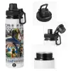 Metal water bottle with safety cap, aluminum 850ml