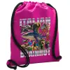 Τσάντα πλάτης πουγκί GYMBAG Φούξια, με τσέπη (40x48cm) & χονδρά κορδόνια