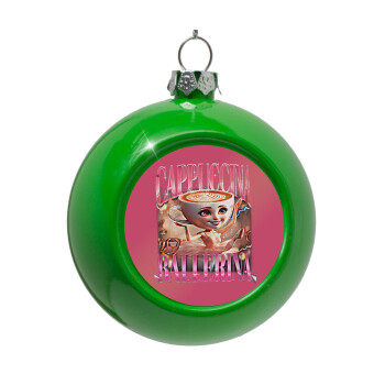 BALLERINA CAPUCHINA FUNK, Green Christmas tree ornament bauble 8cm
