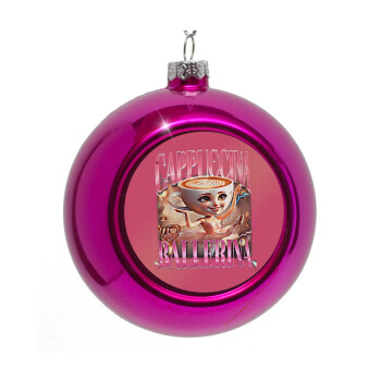 BALLERINA CAPUCHINA FUNK, Στολίδι Χριστουγεννιάτικη μπάλα δένδρου Μωβ 8cm