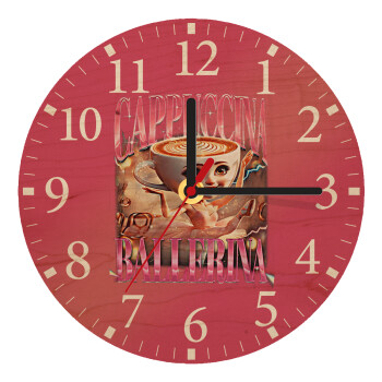 BALLERINA CAPUCHINA FUNK, Ρολόι τοίχου ξύλινο plywood (20cm)