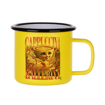BALLERINA CAPUCHINA FUNK, Κούπα Μεταλλική εμαγιέ ΜΑΤ Κίτρινη 360ml