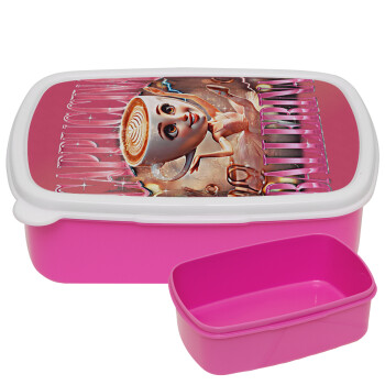 BALLERINA CAPUCHINA FUNK, ΡΟΖ παιδικό δοχείο φαγητού (lunchbox) πλαστικό (BPA-FREE) Lunch Βox M18 x Π13 x Υ6cm