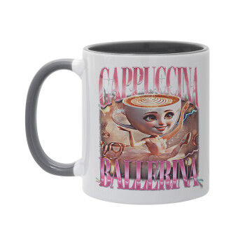 BALLERINA CAPUCHINA FUNK, Κούπα χρωματιστή γκρι, κεραμική, 330ml