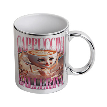 BALLERINA CAPUCHINA FUNK, Κούπα κεραμική, ασημένια καθρέπτης, 330ml