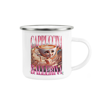 BALLERINA CAPUCHINA FUNK, Κούπα Μεταλλική εμαγιέ λευκη 360ml