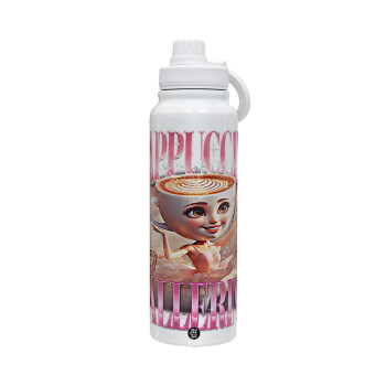 BALLERINA CAPUCHINA FUNK, 1L Stainless Steel Thermal Bottle with Phone Holder & Double Wall Insulation