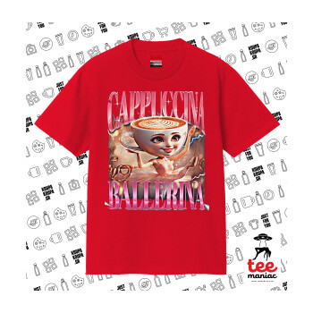 BALLERINA CAPUCHINA FUNK, Κλασικό T-Shirt, διπλής ραφής, χωρίς πλευρικές ραφές ΚΟΚΚΙΝΟ από 100% βαμβάκι. Vegan & OEKO-TEX πιστοποιημένο.