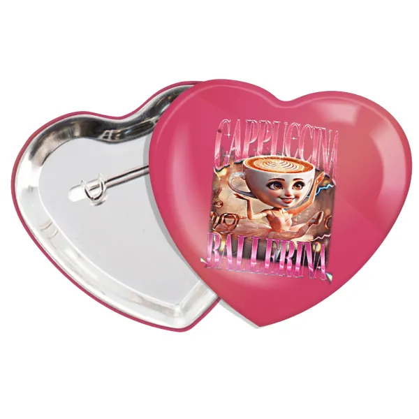 BALLERINA CAPUCHINA FUNK — Heart pin badge (57x52mm)