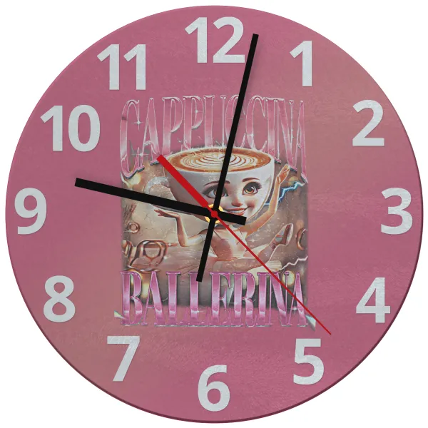 BALLERINA CAPUCHINA FUNK — Glass wall clock (30cm)