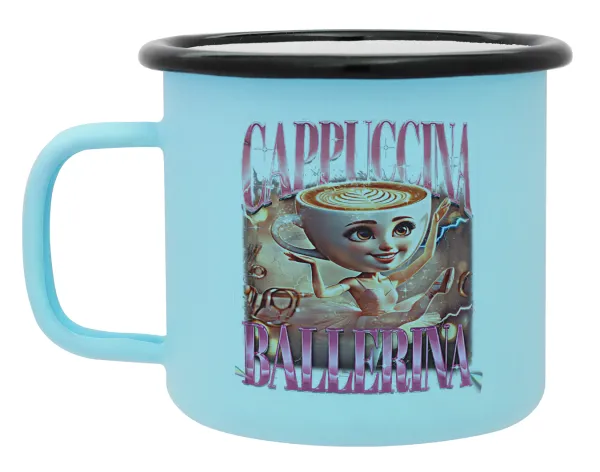 BALLERINA CAPUCHINA FUNK — Κούπα Μεταλλική εμαγιέ ΜΑΤ σιέλ 360ml