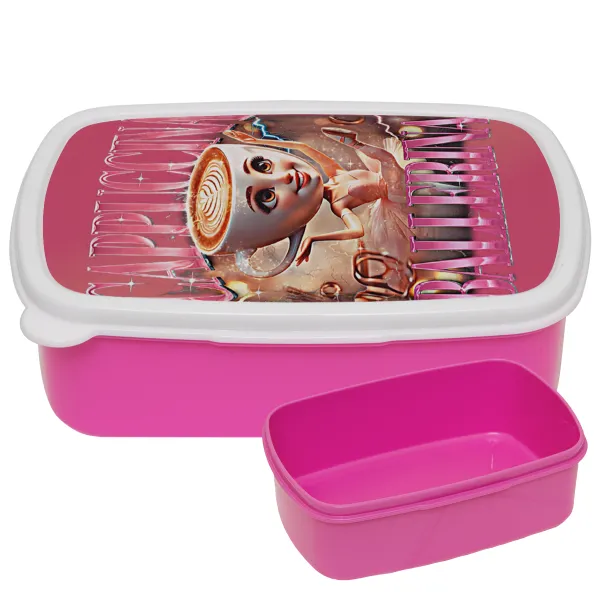 BALLERINA CAPUCHINA FUNK — ΡΟΖ παιδικό δοχείο φαγητού (lunchbox) πλαστικό (BPA-FREE) Lunch Βox M18 x Π13 x Υ6cm