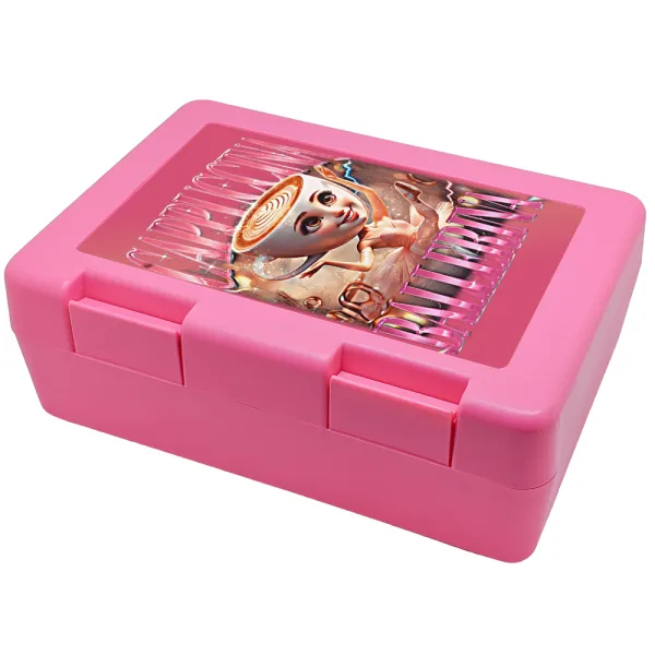 BALLERINA CAPUCHINA FUNK — Παιδικό δοχείο κολατσιού ΡΟΖ 185x128x65mm (BPA free πλαστικό)
