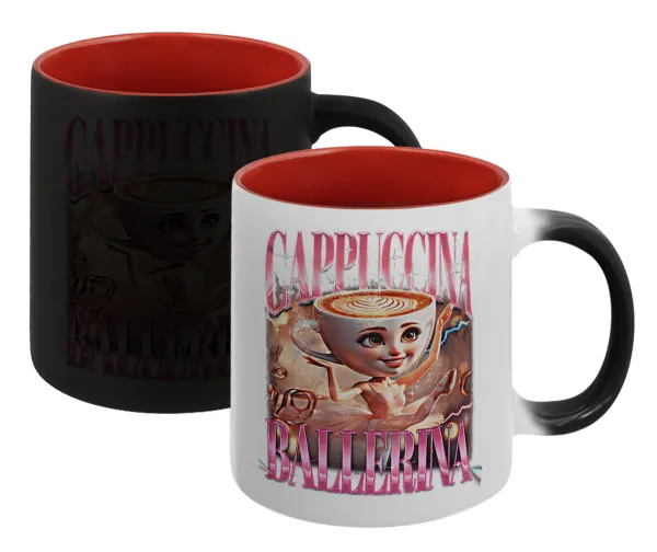 BALLERINA CAPUCHINA FUNK — Magic mug with red interior, ceramic, 330ml, changes colour with hot drinks