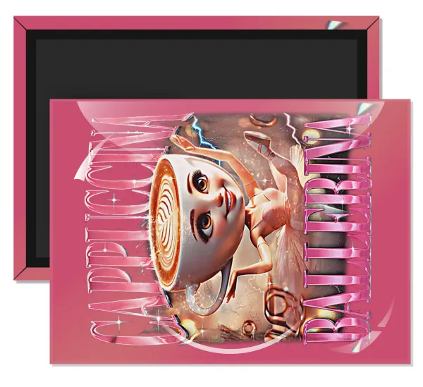 BALLERINA CAPUCHINA FUNK — Rectangular fridge magnet, 9x6cm