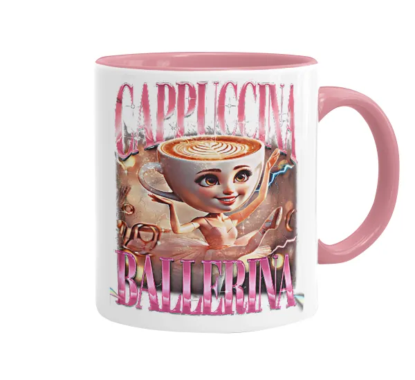 BALLERINA CAPUCHINA FUNK — Mug colored pink, ceramic, 330ml