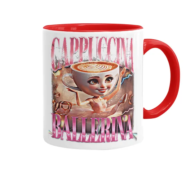 BALLERINA CAPUCHINA FUNK — Κούπα χρωματιστή κόκκινη, κεραμική, 330ml
