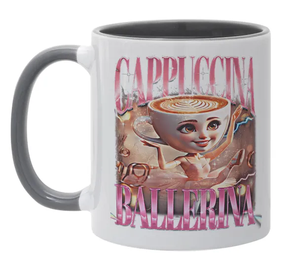 BALLERINA CAPUCHINA FUNK — Κούπα χρωματιστή γκρι, κεραμική, 330ml