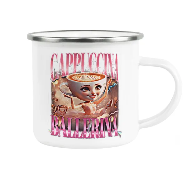BALLERINA CAPUCHINA FUNK — Metallic enamel cup white 360ml