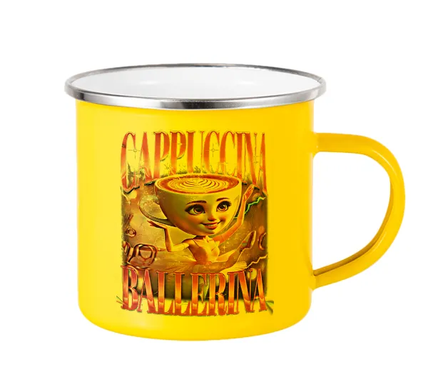 BALLERINA CAPUCHINA FUNK — Κούπα Μεταλλική εμαγιέ Κίτρινη 360ml
