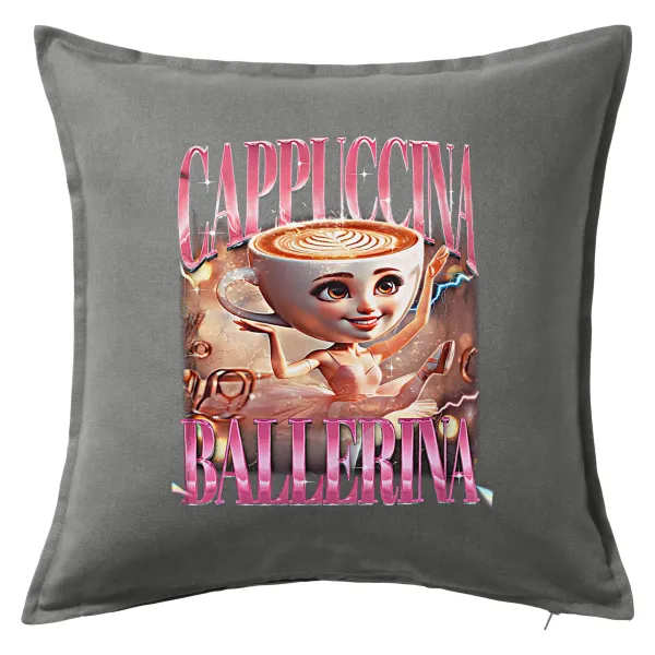 BALLERINA CAPUCHINA FUNK — Μαξιλάρι καναπέ Γκρι 100% βαμβάκι, περιέχεται το γέμισμα (50x50cm)