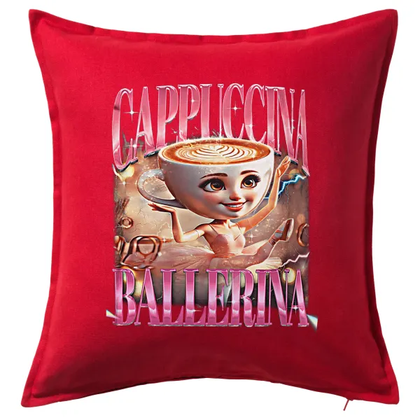 BALLERINA CAPUCHINA FUNK — Μαξιλάρι καναπέ Κόκκινο 100% βαμβάκι, περιέχεται το γέμισμα (50x50cm)