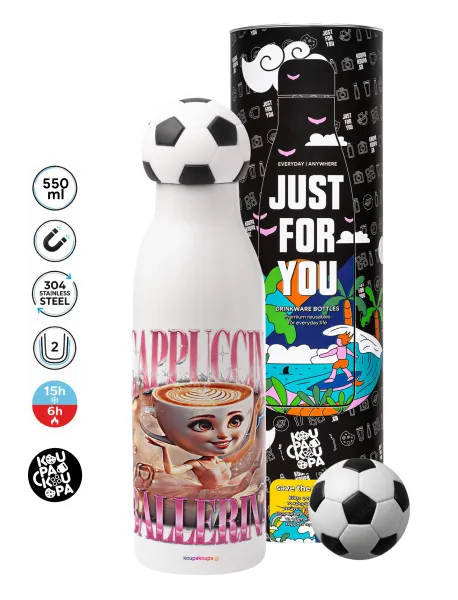 BALLERINA CAPUCHINA FUNK — Soccer Metal mug thermos, double wall, 550ml