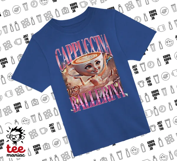 BALLERINA CAPUCHINA FUNK — ΜΠΛΕ Παιδικό T-Shirt από 100% βαμβάκι, για κάθε μέρα. Vegan & OEKO-TEX πιστοποιημένο.