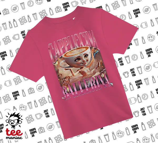 BALLERINA CAPUCHINA FUNK — PINK childrens T-Shirt made of 100% cotton, for every day. Vegan & OEKO-TEX certified.
