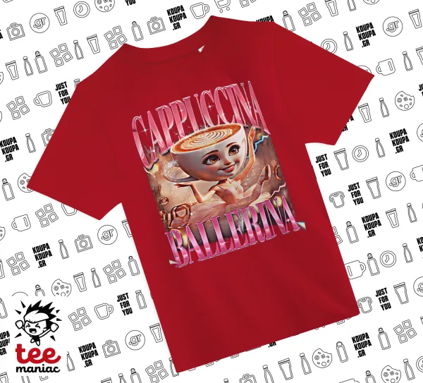 BALLERINA CAPUCHINA FUNK — RED childrens T-Shirt made of 100% cotton, for every day. Vegan & OEKO-TEX certified.