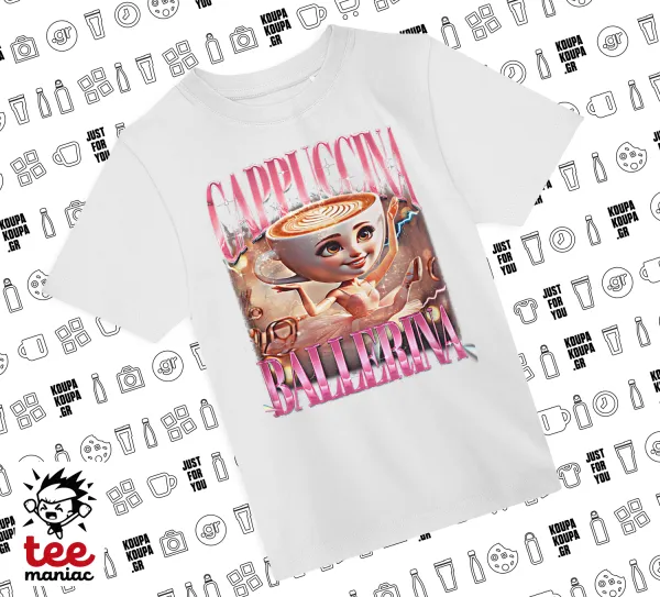 BALLERINA CAPUCHINA FUNK — ΛΕΥΚΟ Άνετο παιδικό T-Shirt από 100% βαμβάκι, για κάθε μέρα. Vegan & OEKO-TEX πιστοποιημένο.