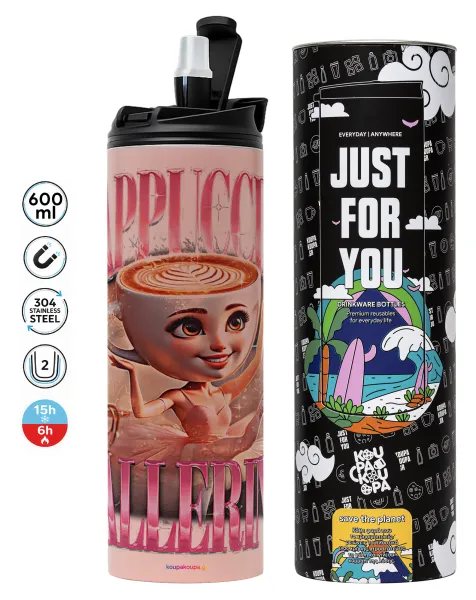 BALLERINA CAPUCHINA FUNK — Tumbler stainless steel PINK 600ml