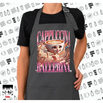 BALLERINA CAPUCHINA FUNK, Ποδιά μακριά Σεφ ολόσωμη με τσέπες GREY (ΕΝΗΛΙΚΩΝ)