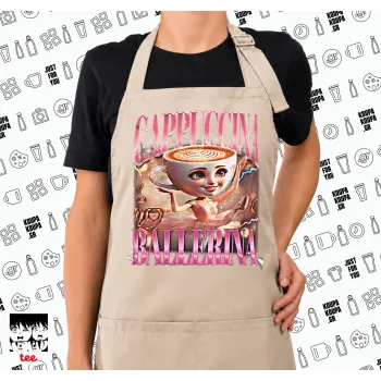 BALLERINA CAPUCHINA FUNK, Ποδιά μακριά Σεφ ολόσωμη με τσέπες SAND (ΕΝΗΛΙΚΩΝ)