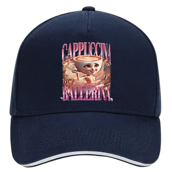 BALLERINA CAPUCHINA FUNK, DRILL Καπέλο Ενηλίκων Ultimate ΜΠΛΕ/ΛΕΥΚΟ, (100% ΒΑΜΒΑΚΕΡΟ, ΕΝΗΛΙΚΩΝ, UNISEX, ONE SIZE)