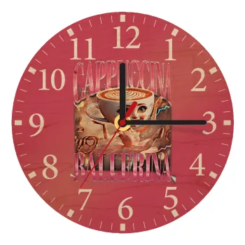 BALLERINA CAPUCHINA FUNK, Ρολόι τοίχου ξύλινο plywood (20cm)