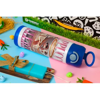 BALLERINA CAPUCHINA FUNK, Easter candle, Childrens hot water bottle, stainless steel, with safety straw, BLUE (500ml)