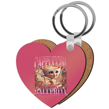 BALLERINA CAPUCHINA FUNK, Μπρελόκ Ξύλινο καρδιά MDF