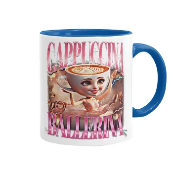 BALLERINA CAPUCHINA FUNK, Κούπα χρωματιστή μπλε, κεραμική, 330ml