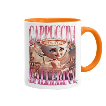 BALLERINA CAPUCHINA FUNK, Κούπα χρωματιστή πορτοκαλί, κεραμική, 330ml