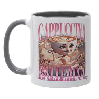 BALLERINA CAPUCHINA FUNK, Mug colored grey, ceramic, 330ml