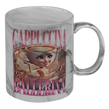 BALLERINA CAPUCHINA FUNK, Κούπα κεραμική, marble style (μάρμαρο), 330ml