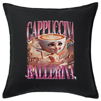 BALLERINA CAPUCHINA FUNK, Μαξιλάρι καναπέ Μαύρο 100% βαμβάκι, περιέχεται το γέμισμα (50x50cm)