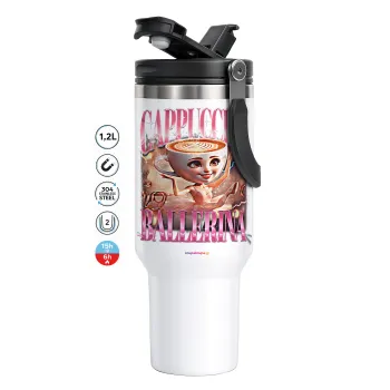BALLERINA CAPUCHINA FUNK, Mega Tumbler με καπάκι, διπλού τοιχώματος (θερμό) 1,2L