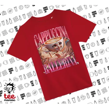 BALLERINA CAPUCHINA FUNK, Άνετο παιδικό T-Shirt ΚΟΚΚΙΝΟ από 100% βαμβάκι, για κάθε μέρα. Vegan & OEKO-TEX πιστοποιημένο.
