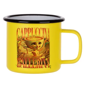 BALLERINA CAPUCHINA FUNK, Κούπα Μεταλλική εμαγιέ ΜΑΤ Κίτρινη 360ml