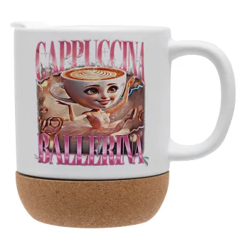 BALLERINA CAPUCHINA FUNK, Κούπα, κεραμική με βάση φελού και καπάκι (ΜΑΤ), 330ml