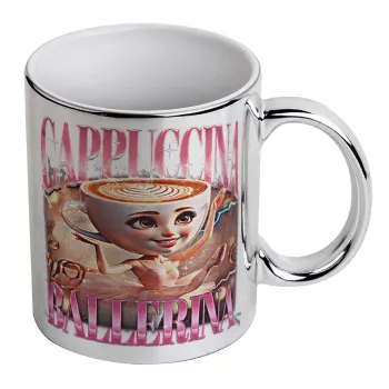 BALLERINA CAPUCHINA FUNK, Κούπα κεραμική, ασημένια καθρέπτης, 330ml