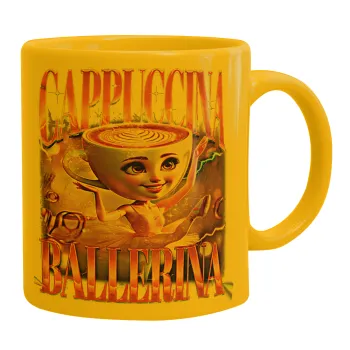 BALLERINA CAPUCHINA FUNK, Κούπα, κεραμική κίτρινη, 330ml